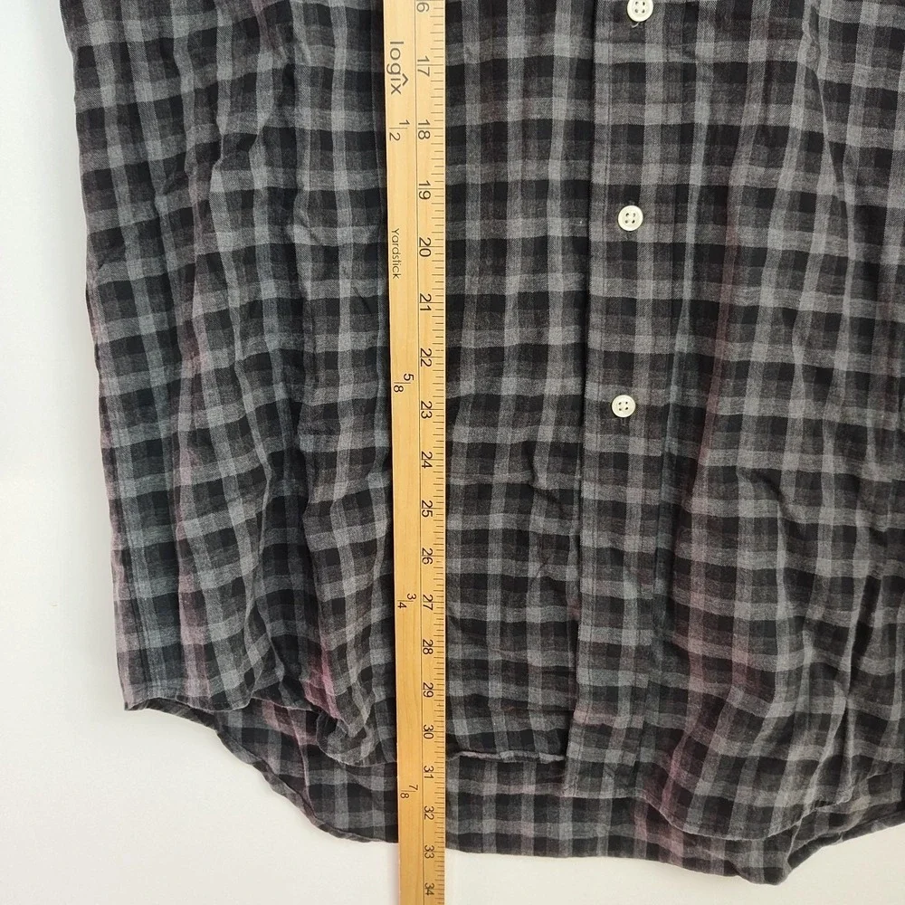 Polo Ralph‎ Lauren Button-Up Shirt Men's M Black/Gray Plaid Blake Long Sleeves